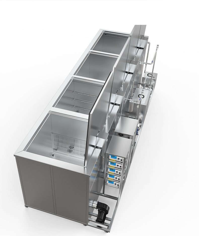 冠博仕 GF4-2480PLH 工業四槽超聲波清洗機｜88L 48振頭五金模具汽修去油除銹過濾漂洗噴淋烘干一體機