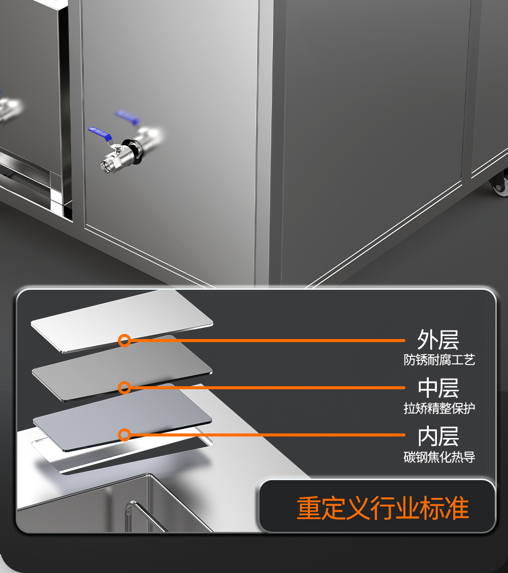 冠博仕GE72360H雙槽超聲波清洗機(jī)帶鼓風(fēng)烘干 | 360L/3600W | 高效去除油脂、鐵銹、油蠟、灰塵、切削液及氧化皮