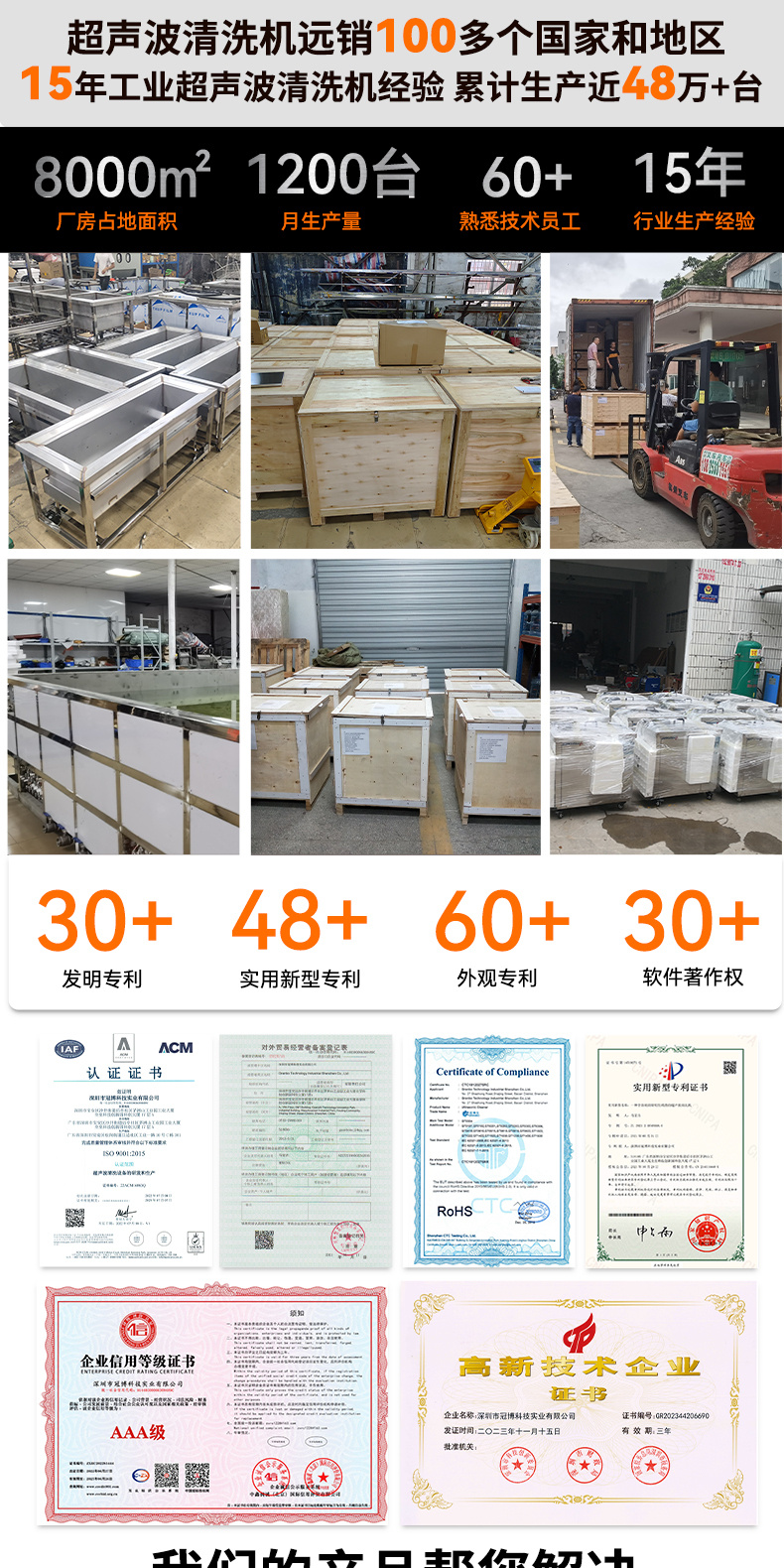 冠博仕GF48192HL三槽式過濾漂洗帶烘干超聲波清洗機 | 192L/2400W | 適用于模具油污、脫模劑及復雜型腔的深度清洗